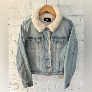 Women's Denim Jacket with Cream Collar